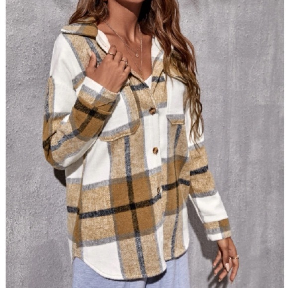 Plaid button down coat - Picture 5 of 6